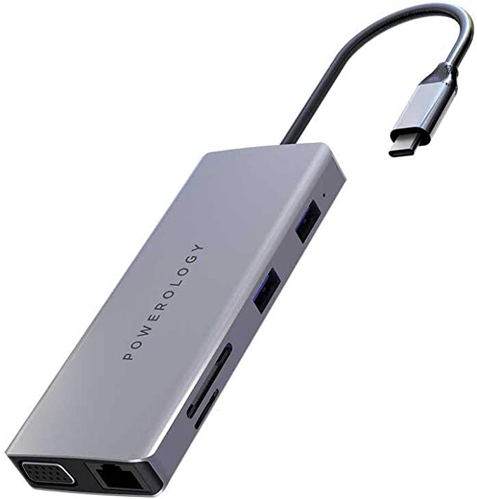 Powerology 11 in 1 USB-C Hub - Gray