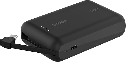 Belkin Power Bank 10K, PD 20W with USB-C Integrated Cable