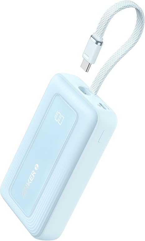 Anker Power Bank (10K, 30W, Built-In USB-C Cable) Zolo