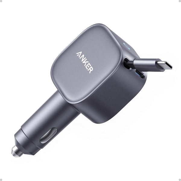 Anker Nano Car Charger (75W, USB-C Port, Built-In Retractable USB-C Cable)