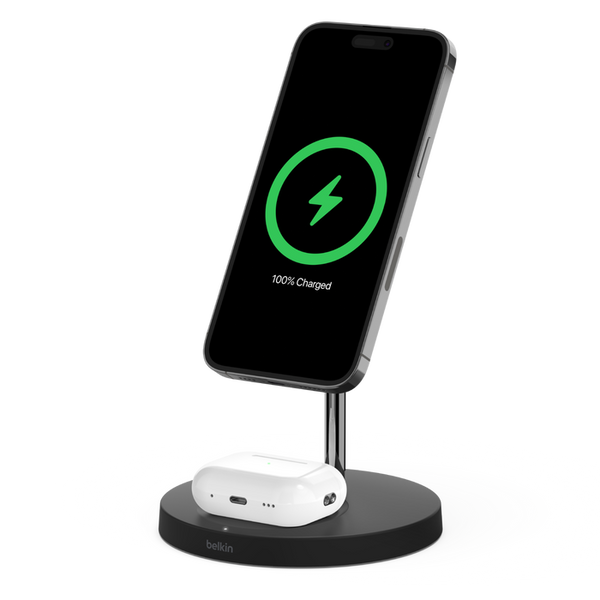 2-in-1 Wireless Charger Stand with Official MagSafe Charging 15W